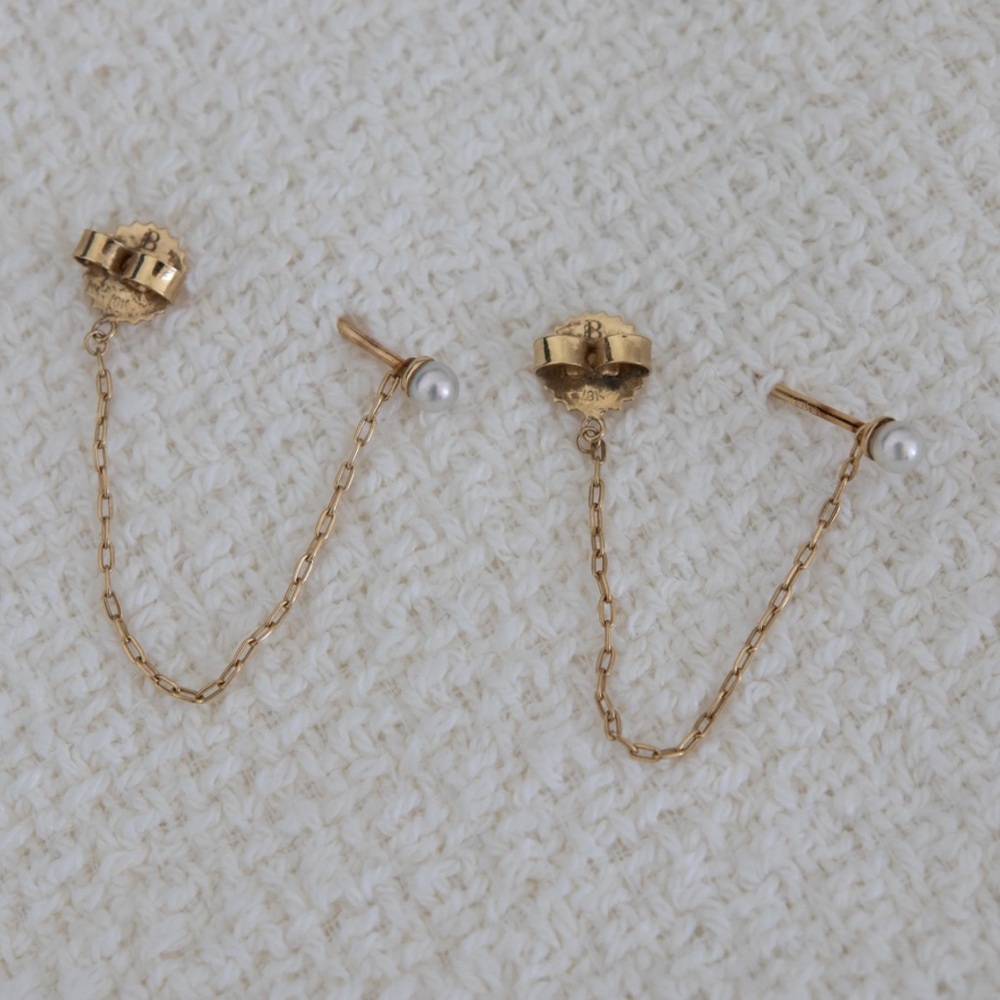 Bow and Brooklyn Ball and Chain earrings